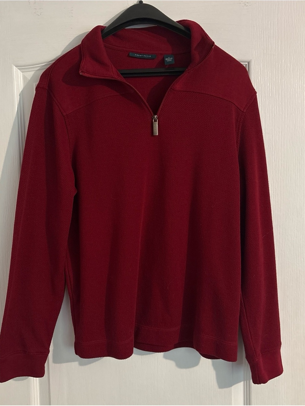 Perry Ellis Men's Quarter-Zip Sweater Red Size Medium